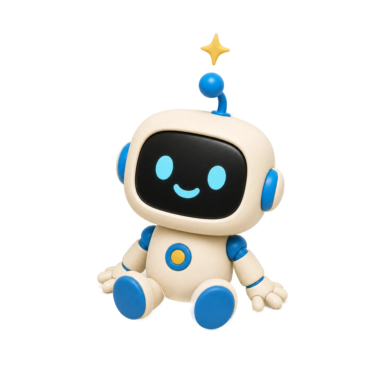 Let’s Build It! robot sitting beside the download buttons