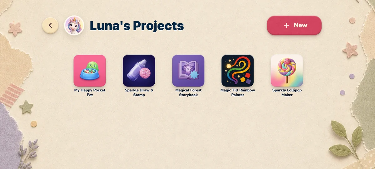 Luna’s private project shelf